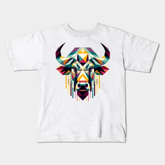 Bold Spirit - Buffalo Geometry Kids T-Shirt by The Tee Bizarre